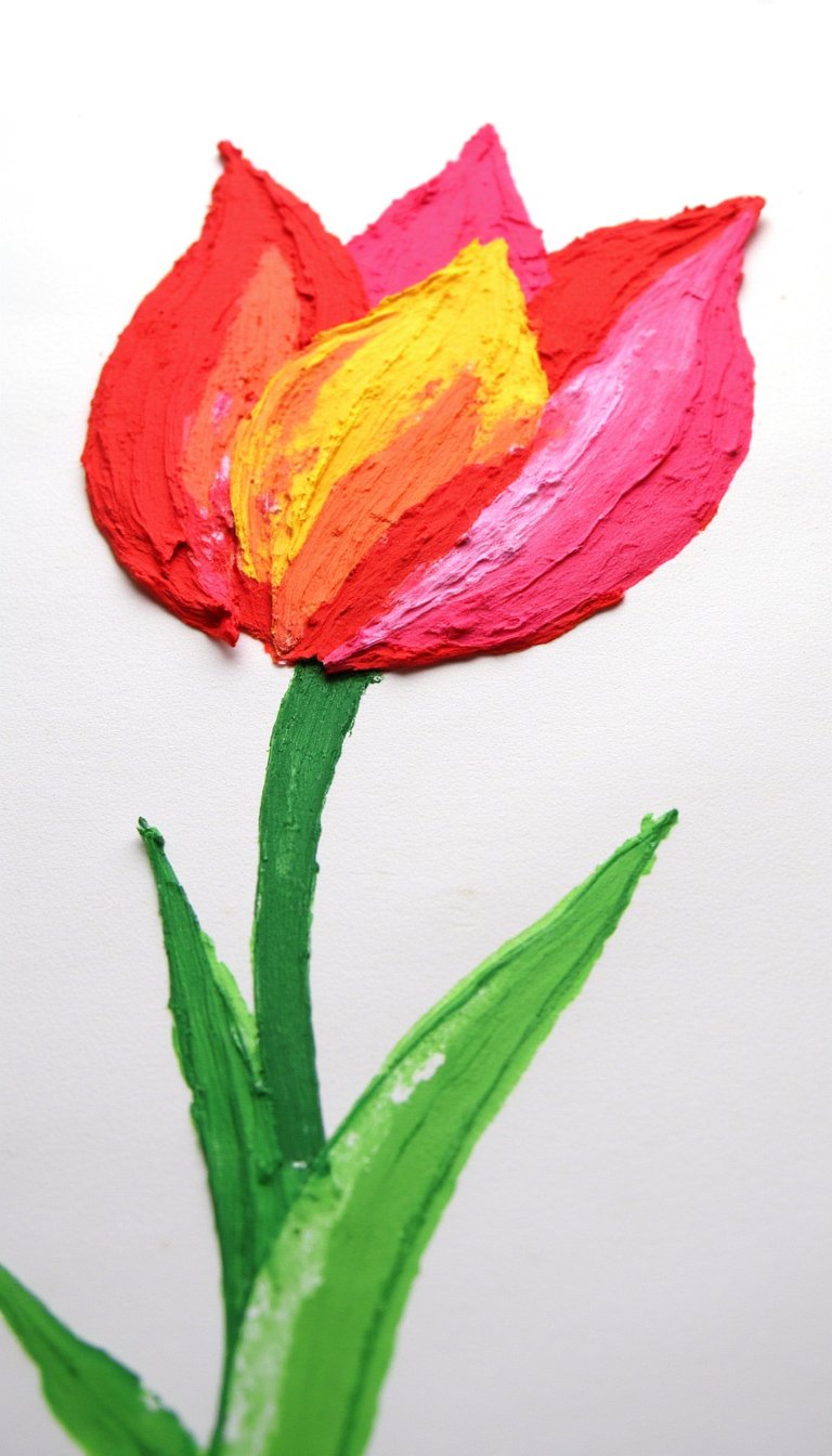 23. Fork-Painted Tulips