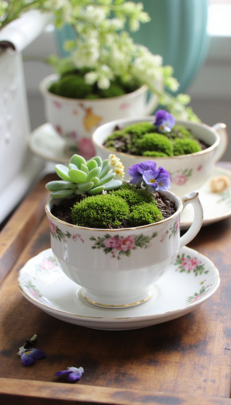 9. The Teacup and Saucer Mini-Garden