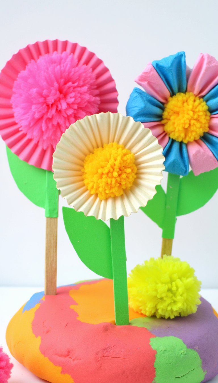 3. Cupcake Liner Layered Flowers