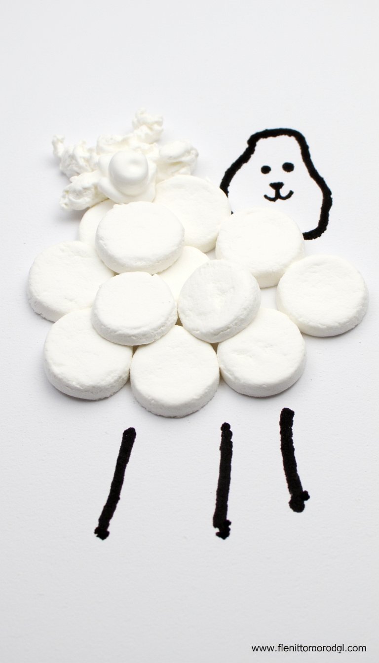 13. Moving Cotton Ball Sheep Magnet