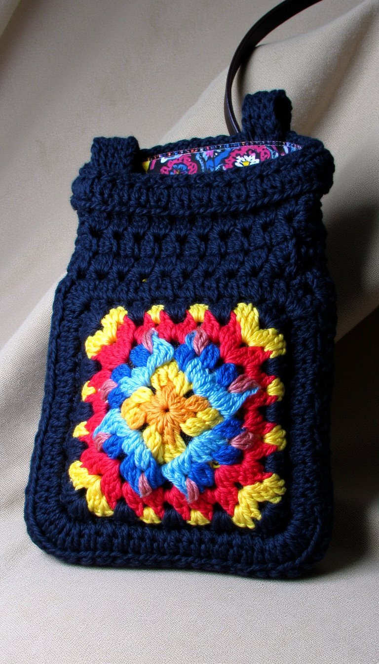 4. A "Stained Glass" Granny Square Bag