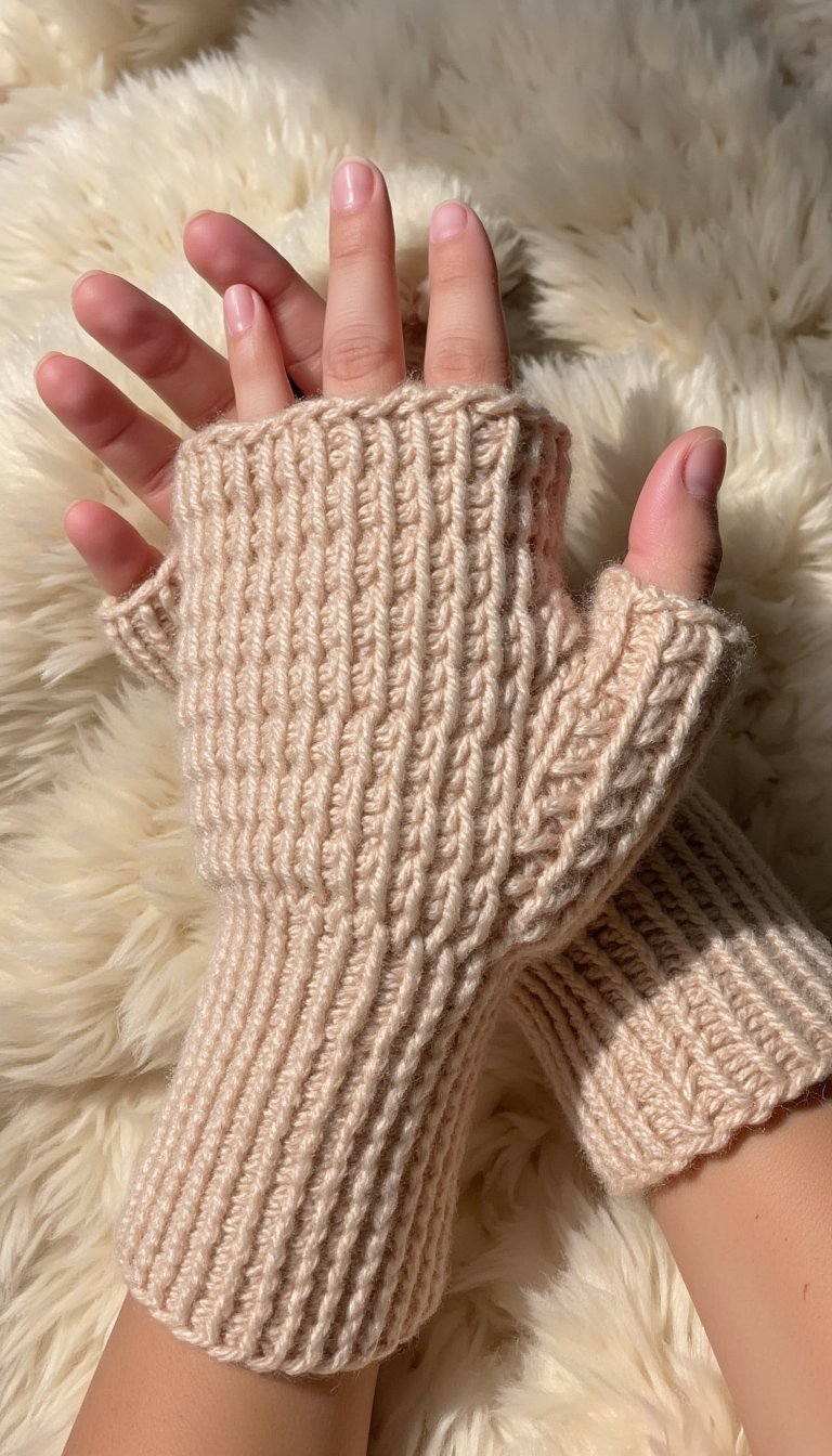 17. Simple Fingerless Gloves