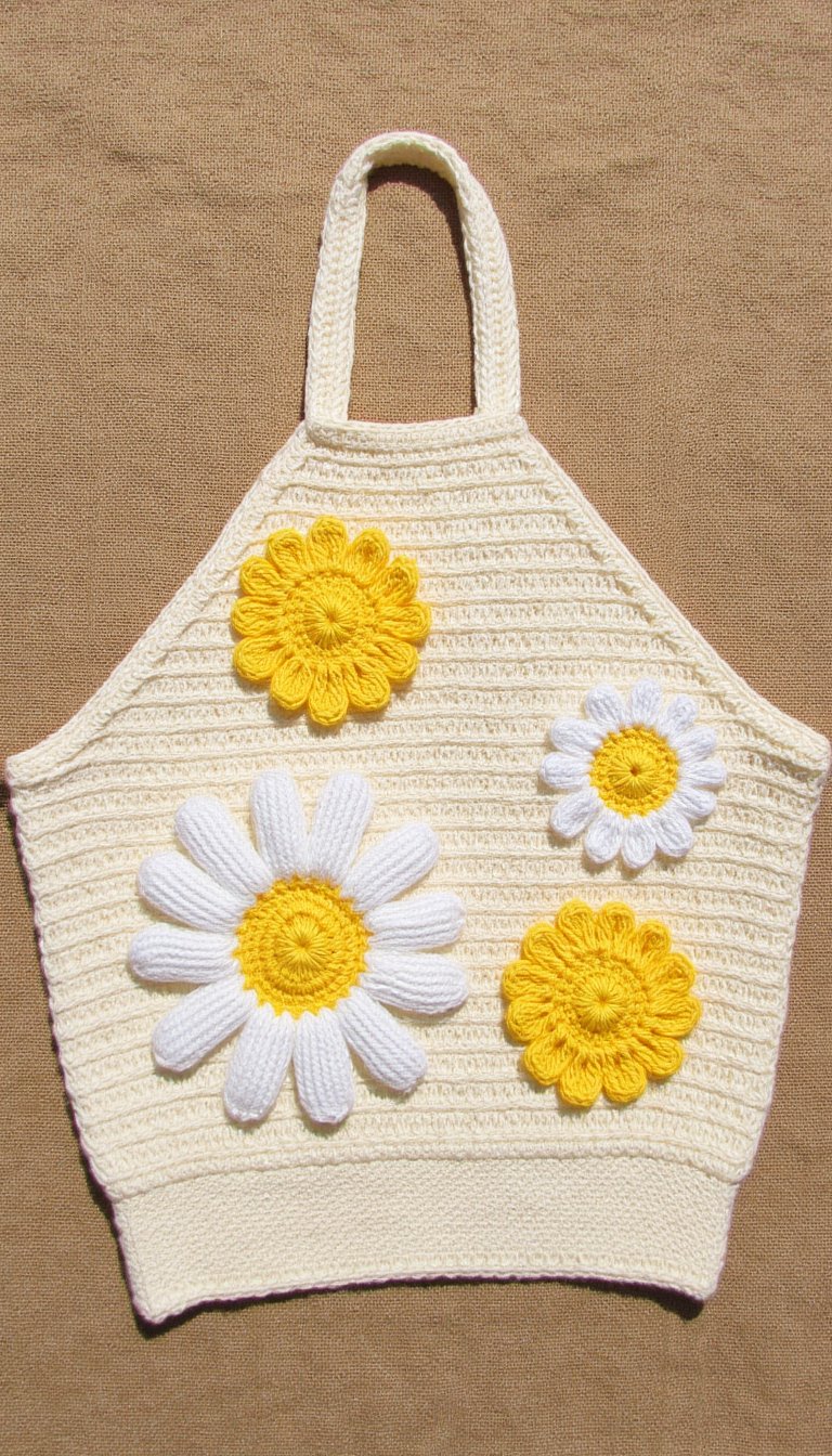4. Retro-Inspired Daisy Halter Top