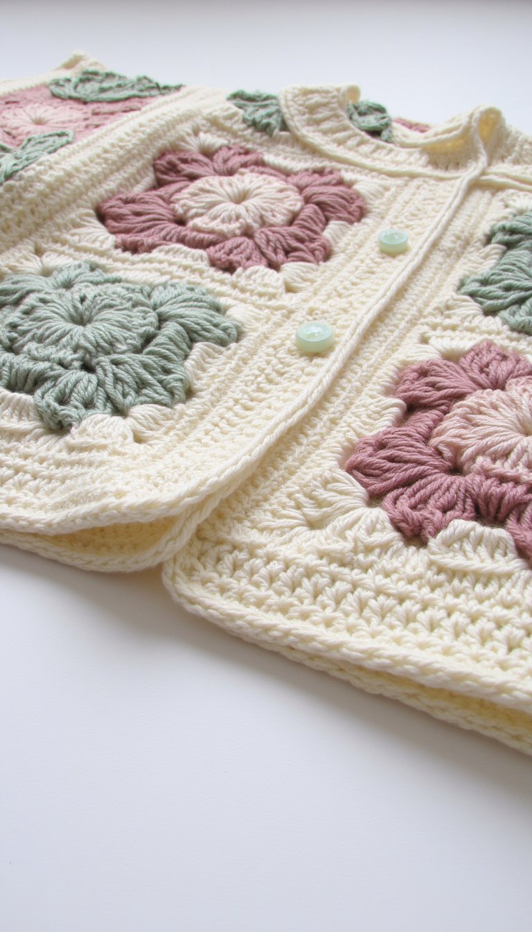 1. Granny Square Cardigan with a Colorful Twist