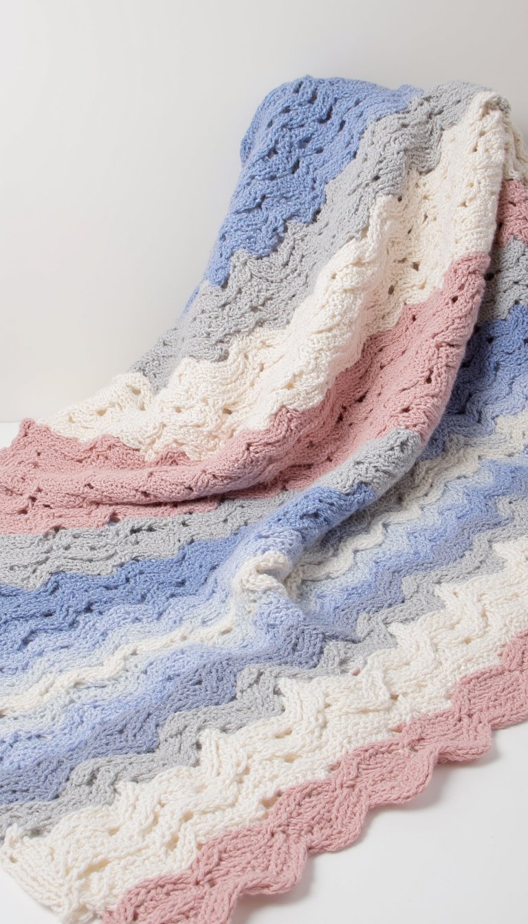 8. Wavy-Lined "Boho" Blanket