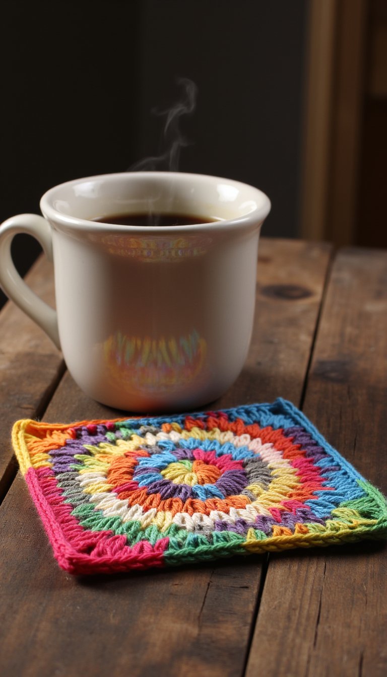 2. Classic Granny Square Coaster