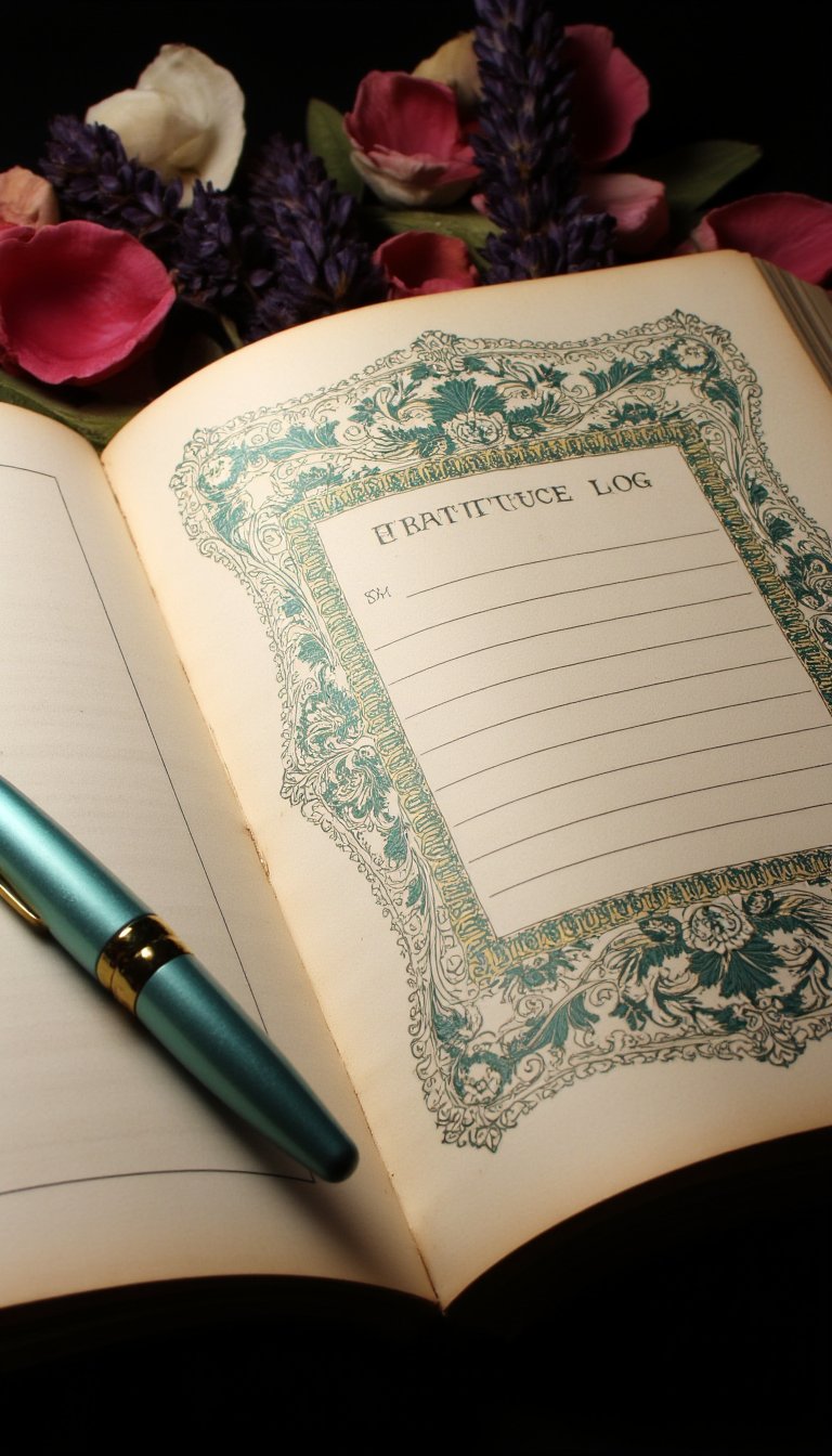 8. Gratitude Log with Victorian Florals