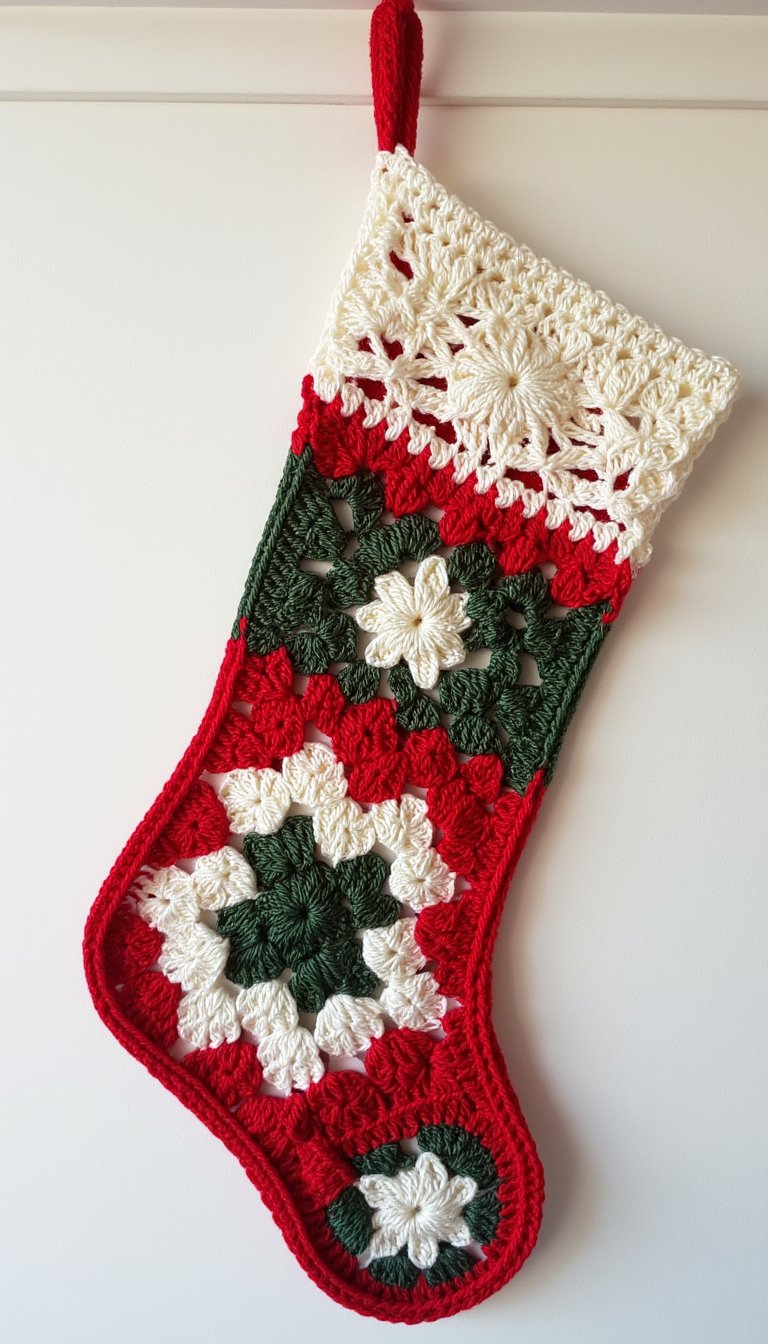1. The Classic Granny Square Stocking