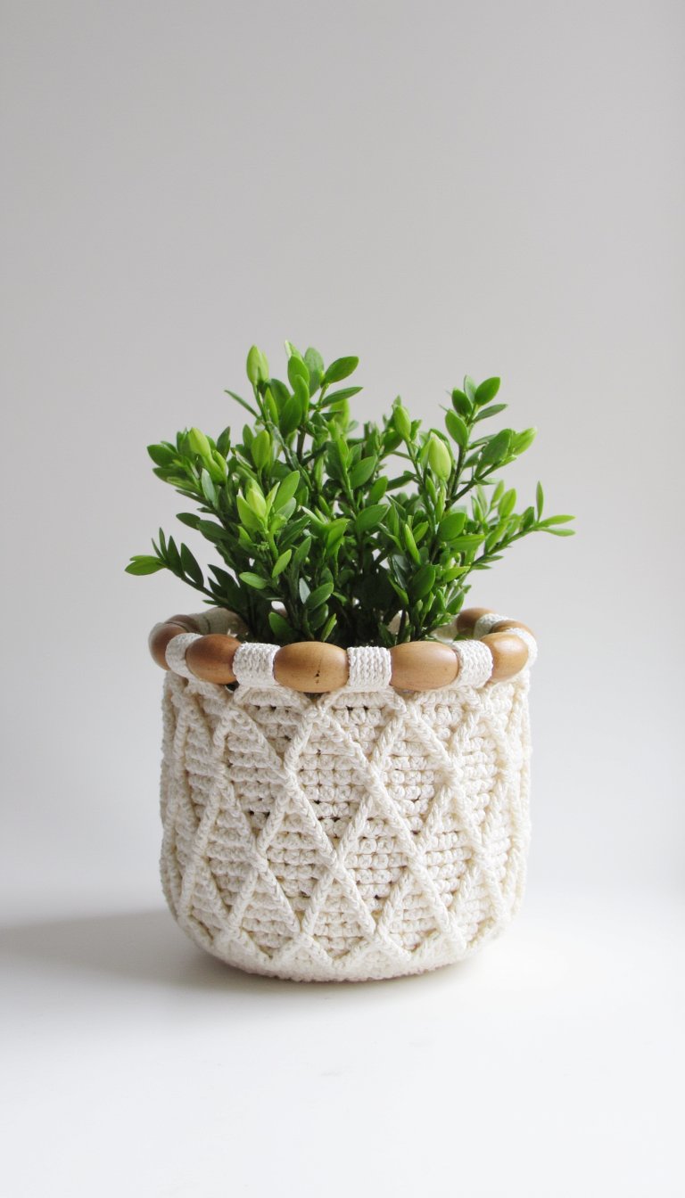 25. A Hanging Plant Holder with a Modern Twist