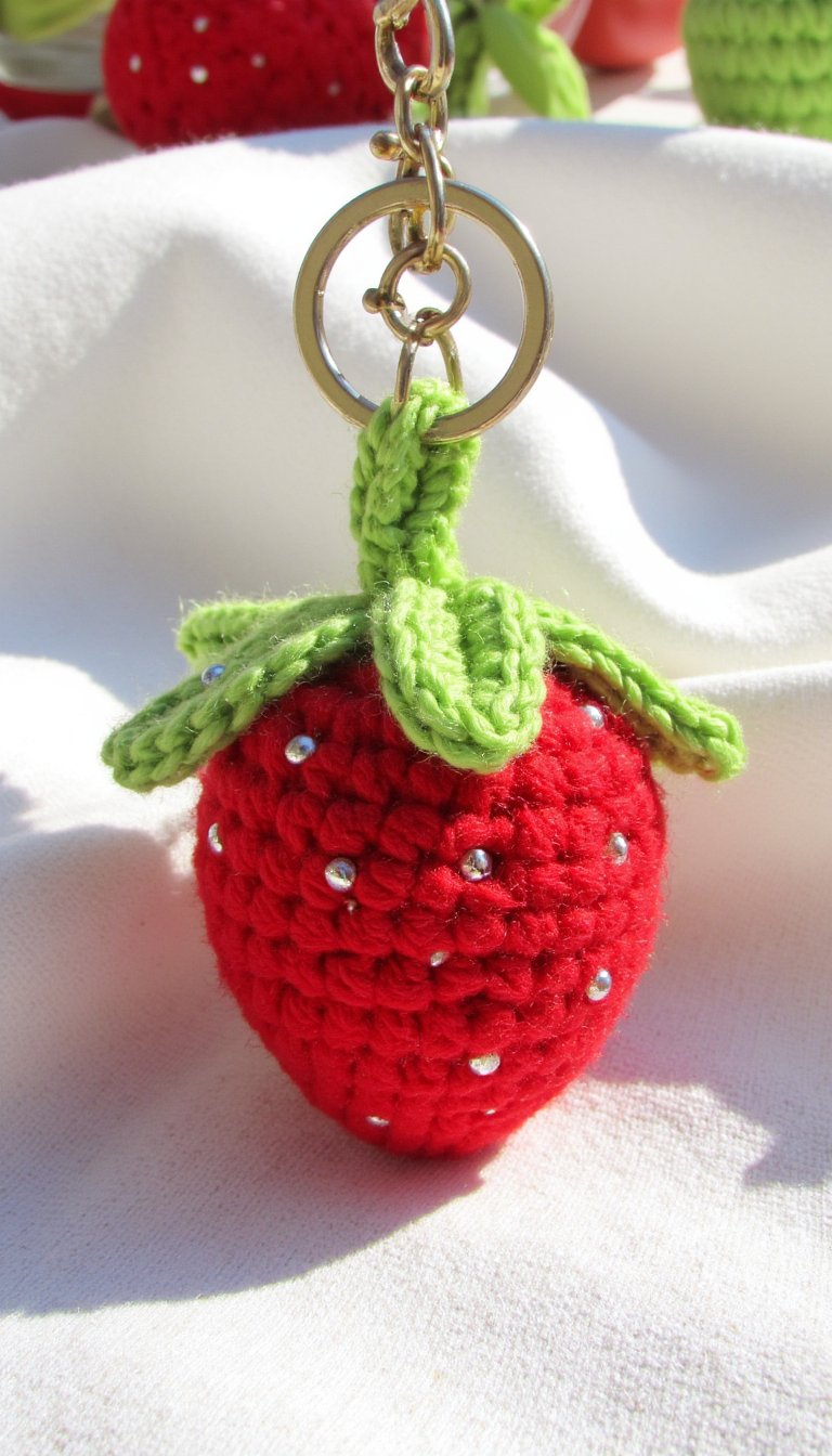 9. Strawberry-themed Keychain