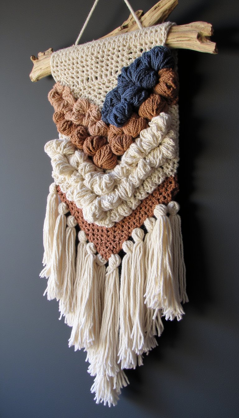 5. A Modern, Textured Wall Hanging