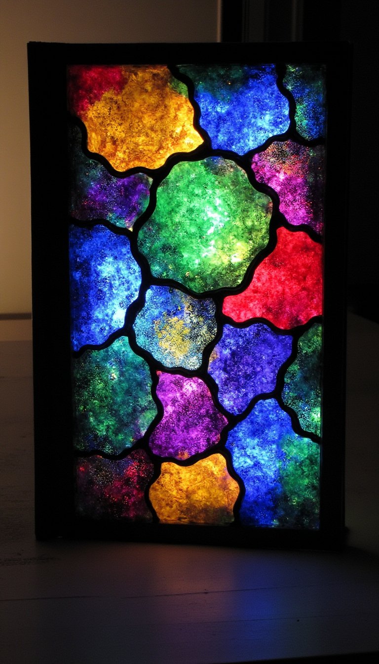 14. "Stained Glass" with Tissue Paper
