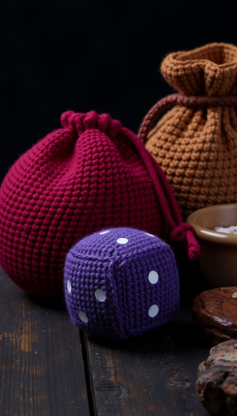 24. A Set of Dice Bags for Tabletop Gamers