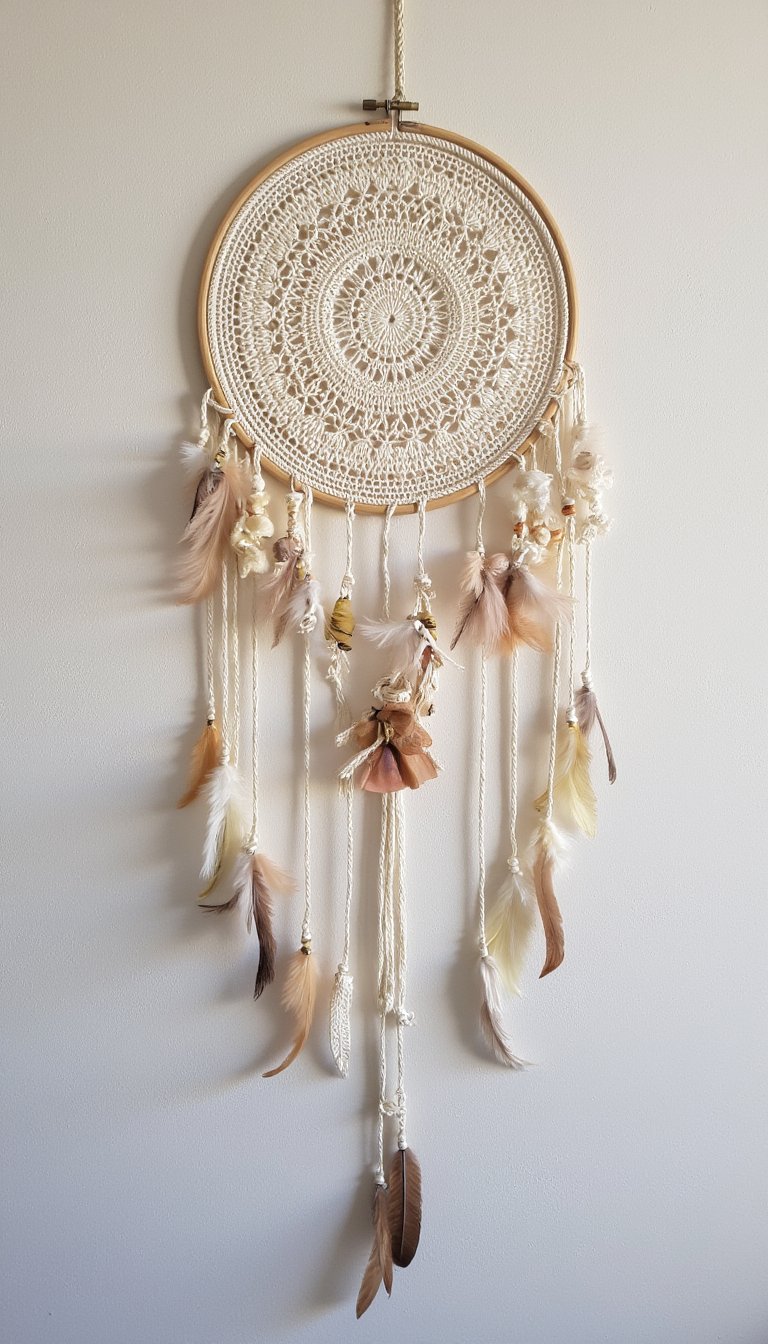 4. A Statement Dreamcatcher with a Crochet Web