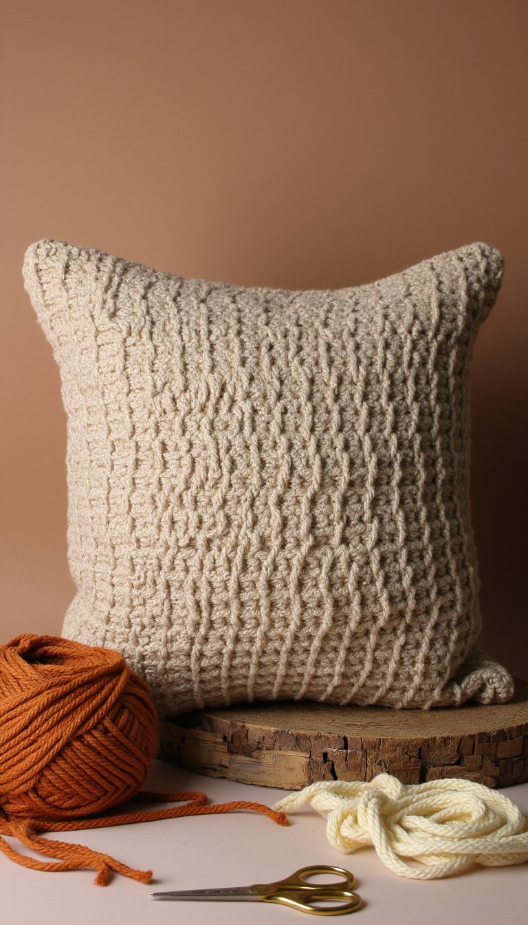 14. Textured Throw Pillow Cover