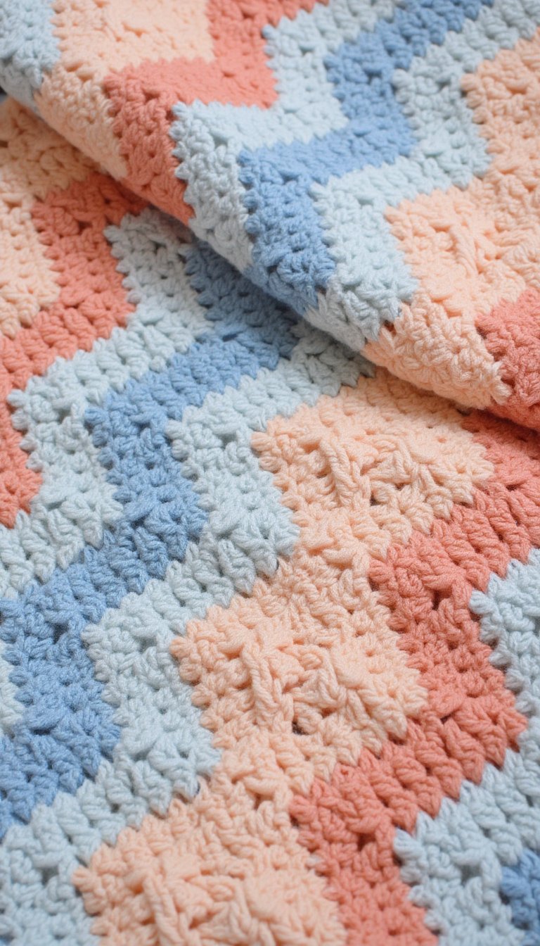 4. A Textured Stitch Chevron Blanket