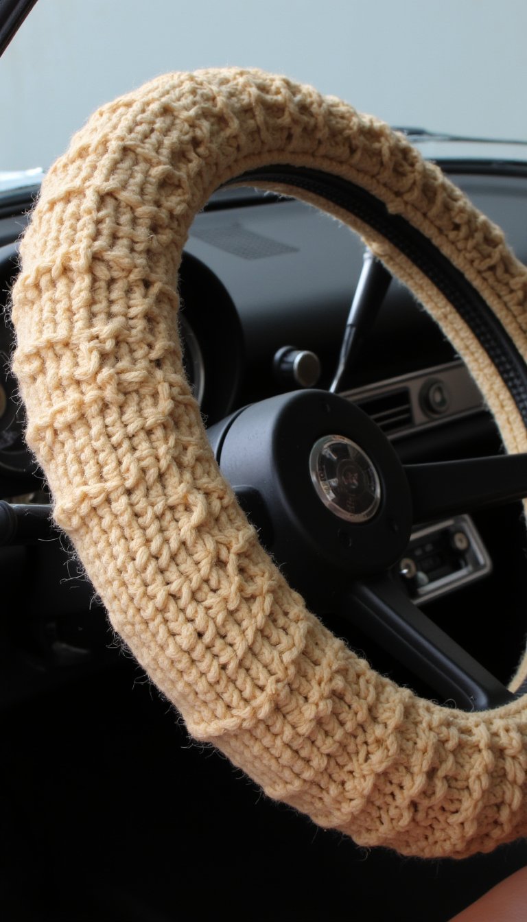 3. Vintage-Style Steering Wheel Cover