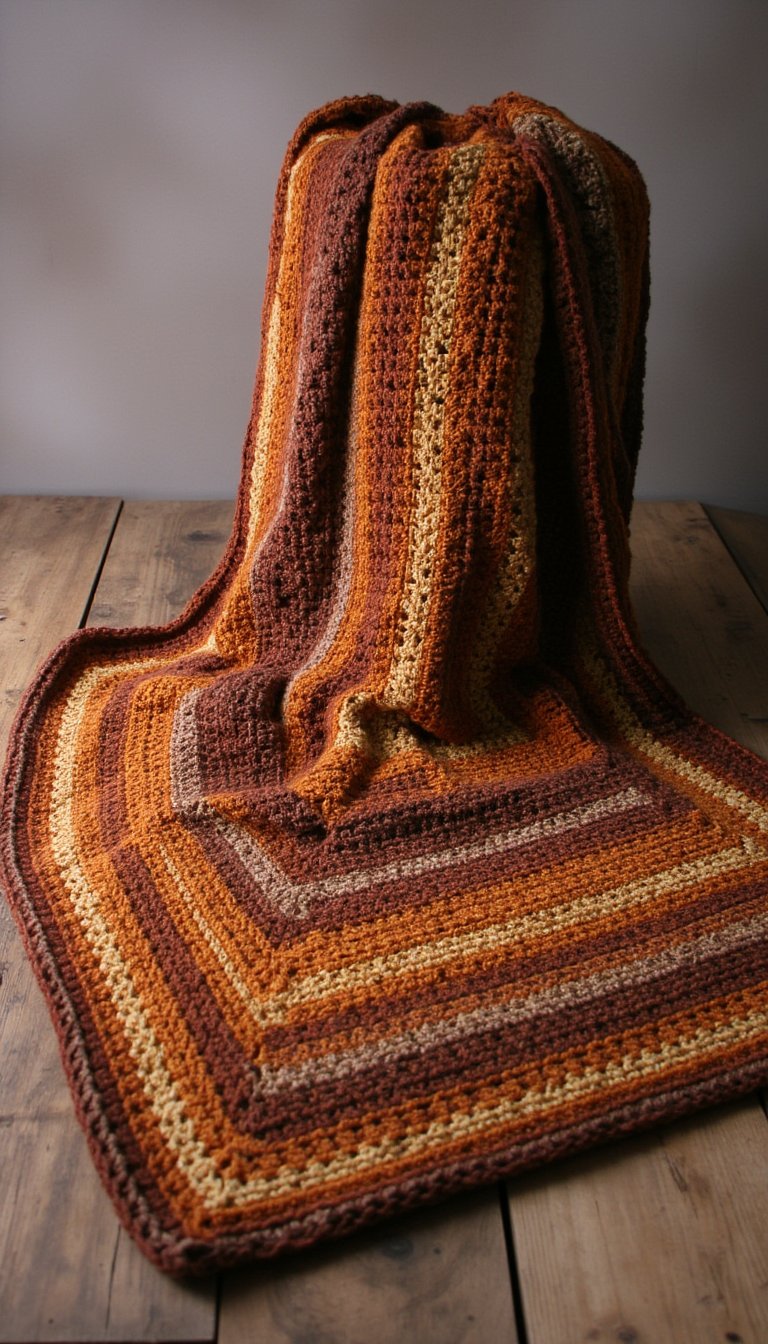 13. Moss Stitch Shawl in Earthy Tones