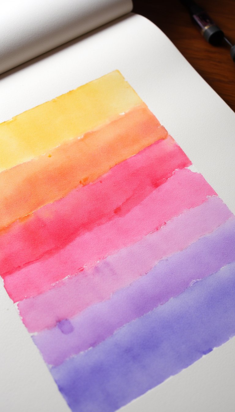 19. A "Sunset Color Gradient" Practice Page