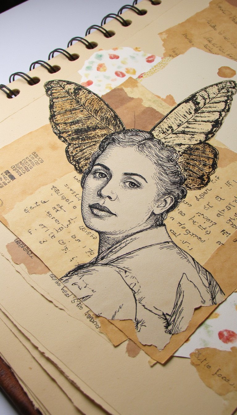 13. The Found Photo & Drawing Mashup