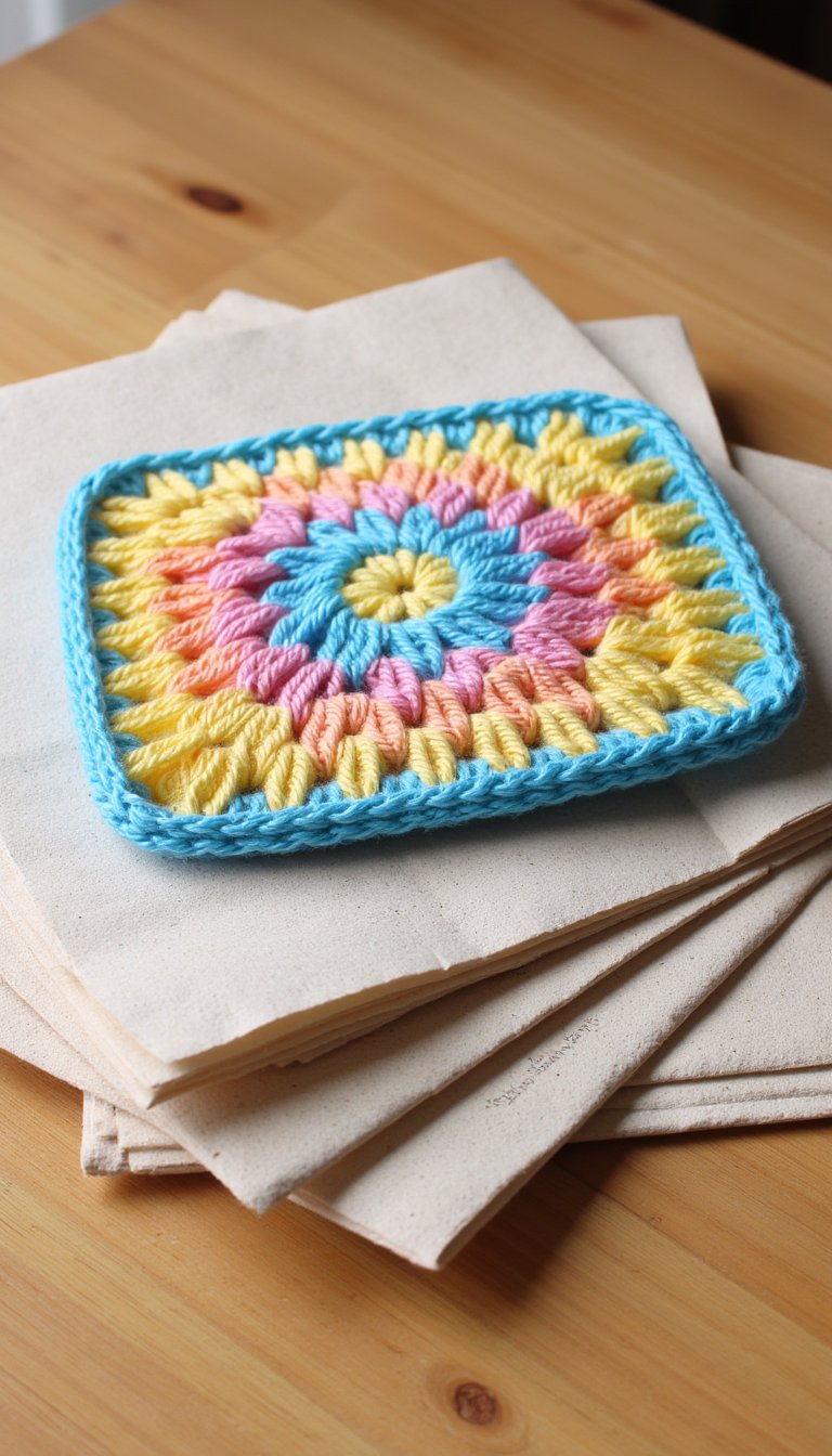 3. Granny Square Coaster