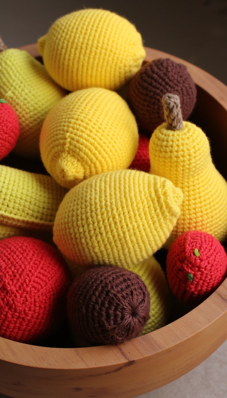 18. Hyper-Realistic Crochet Fruit Bowl