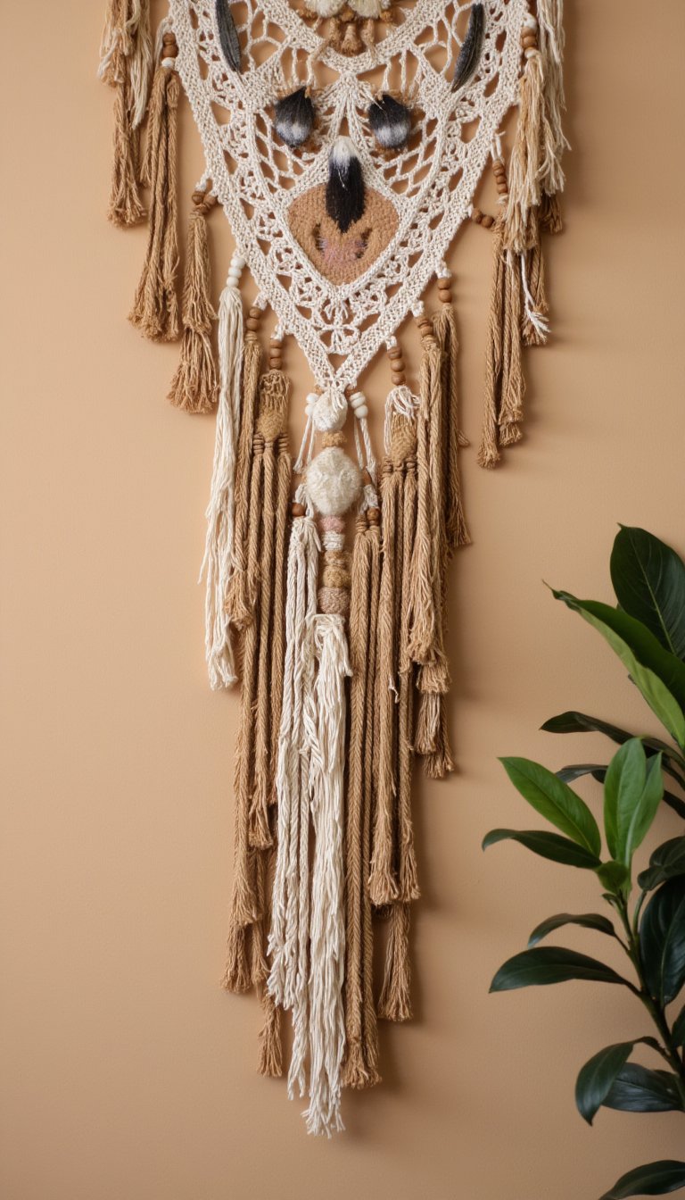 12. Boho Tassel & Bead Wall Hanging