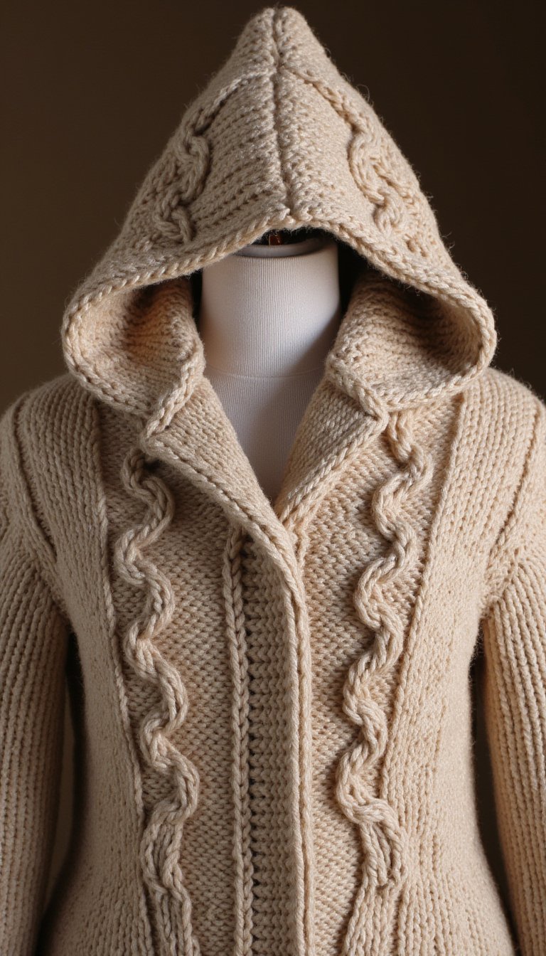 12. The Hooded Alpine Stitch Coatigan