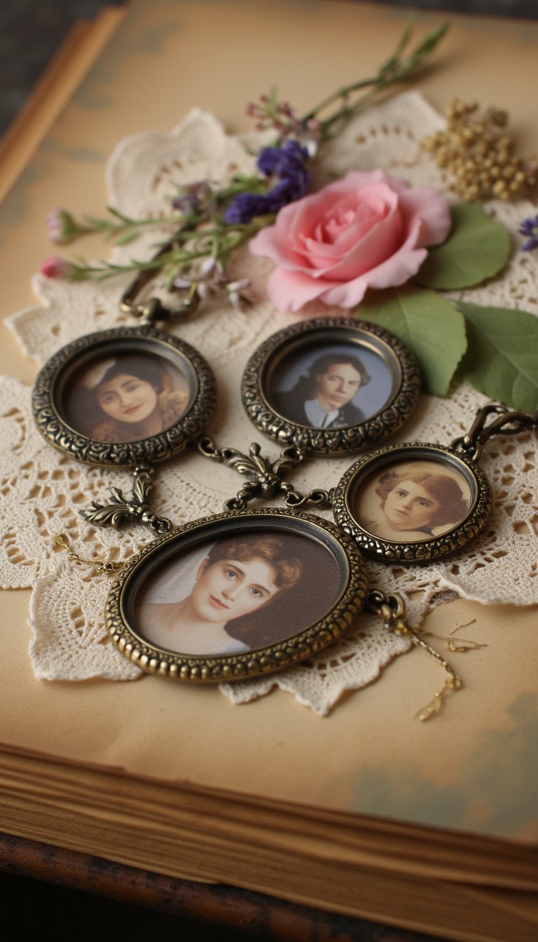 21. Locket-Inspired Miniature Portraits