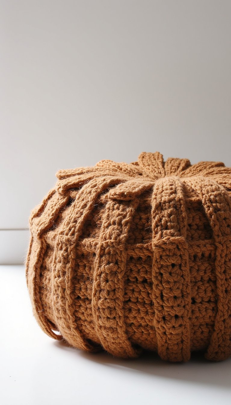7. Chunky, Textured Floor Pouf