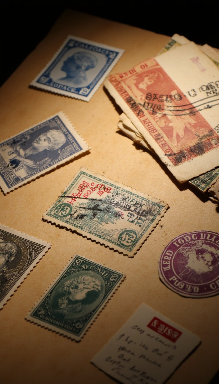 1. Vintage Postage Stamp & Postmark Stickers