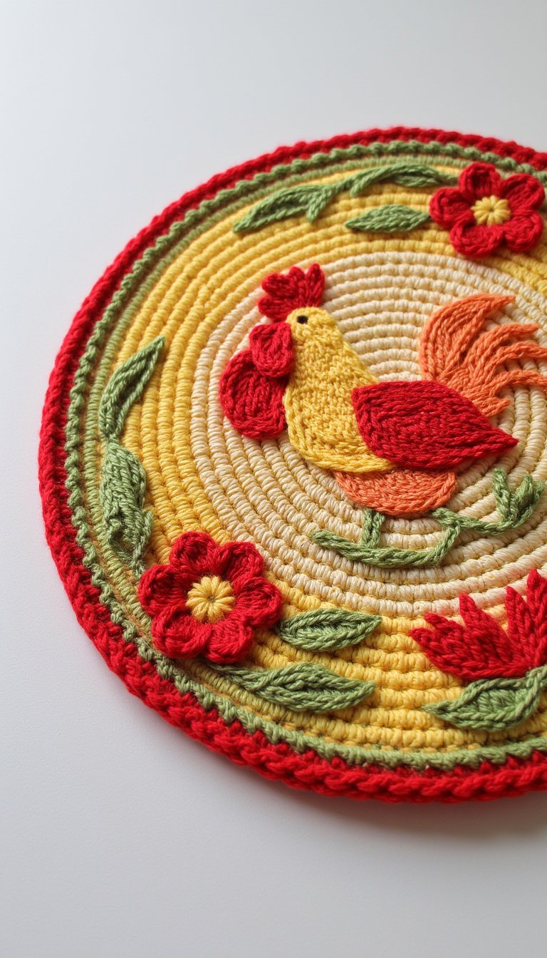 23. Folk Art Inspired Hot Pad
