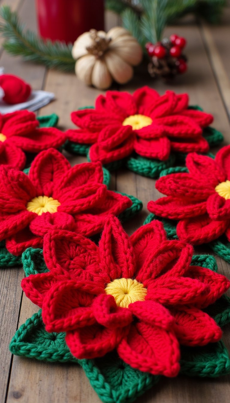 9. Poinsettia Coasters