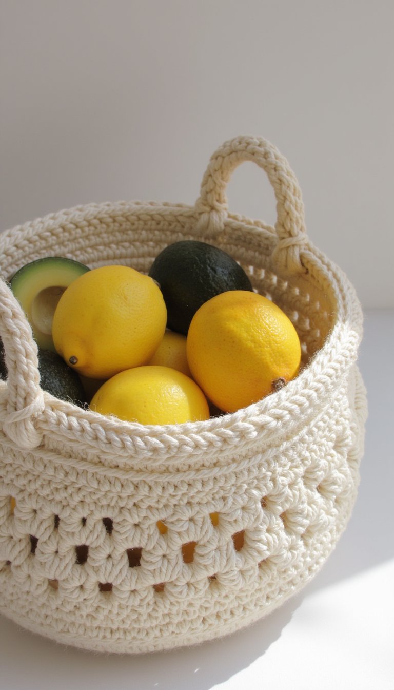 5. Crochet Fruit Basket (That Actually Holds Fruit)