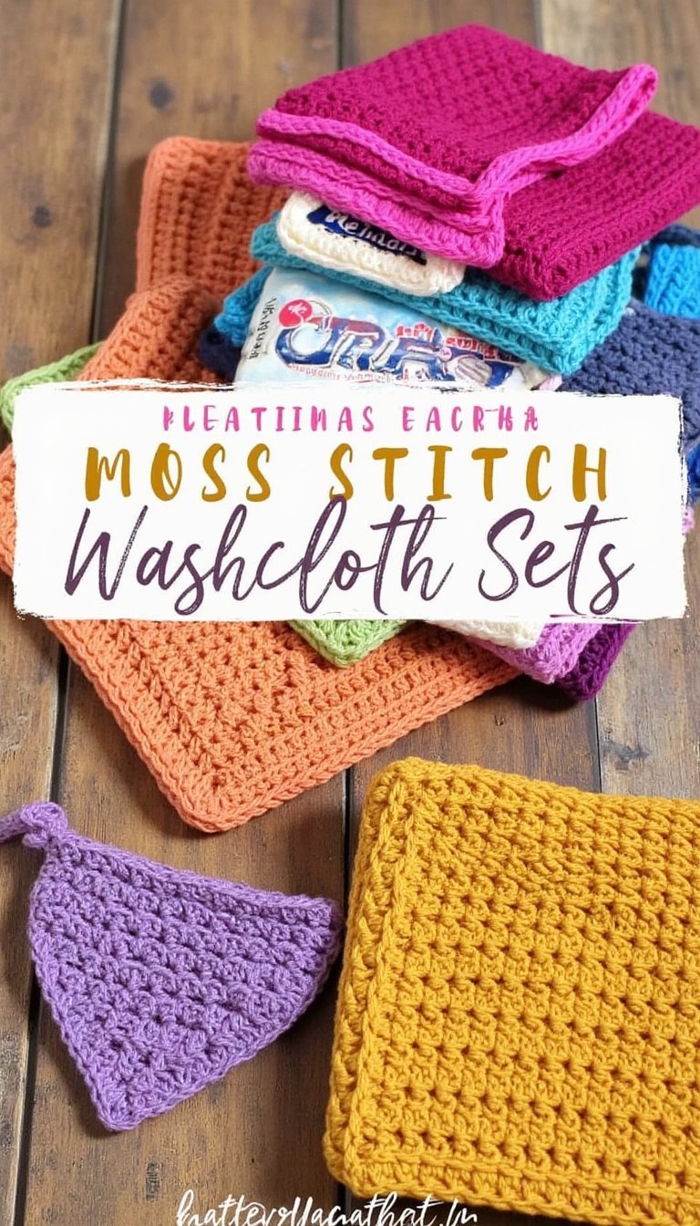 23. Moss Stitch Washcloth Set