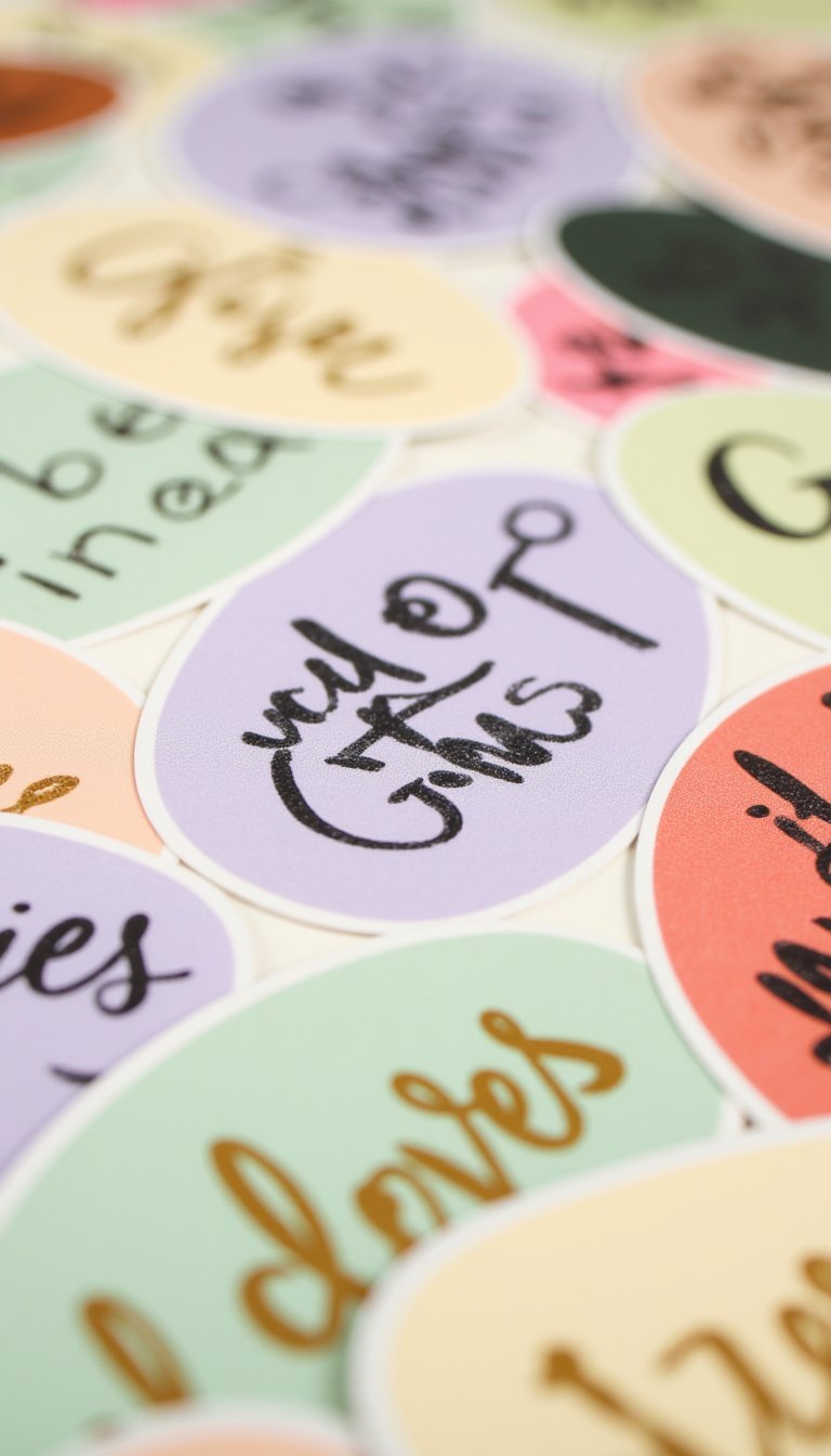 3. Handwritten Script & Phrase Stickers