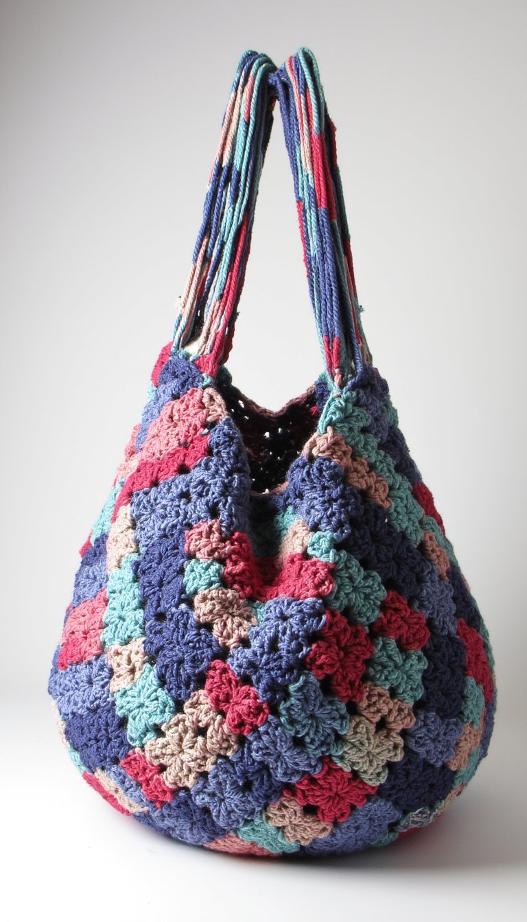 15. Upcycled T-Shirt Yarn Grocery Bag