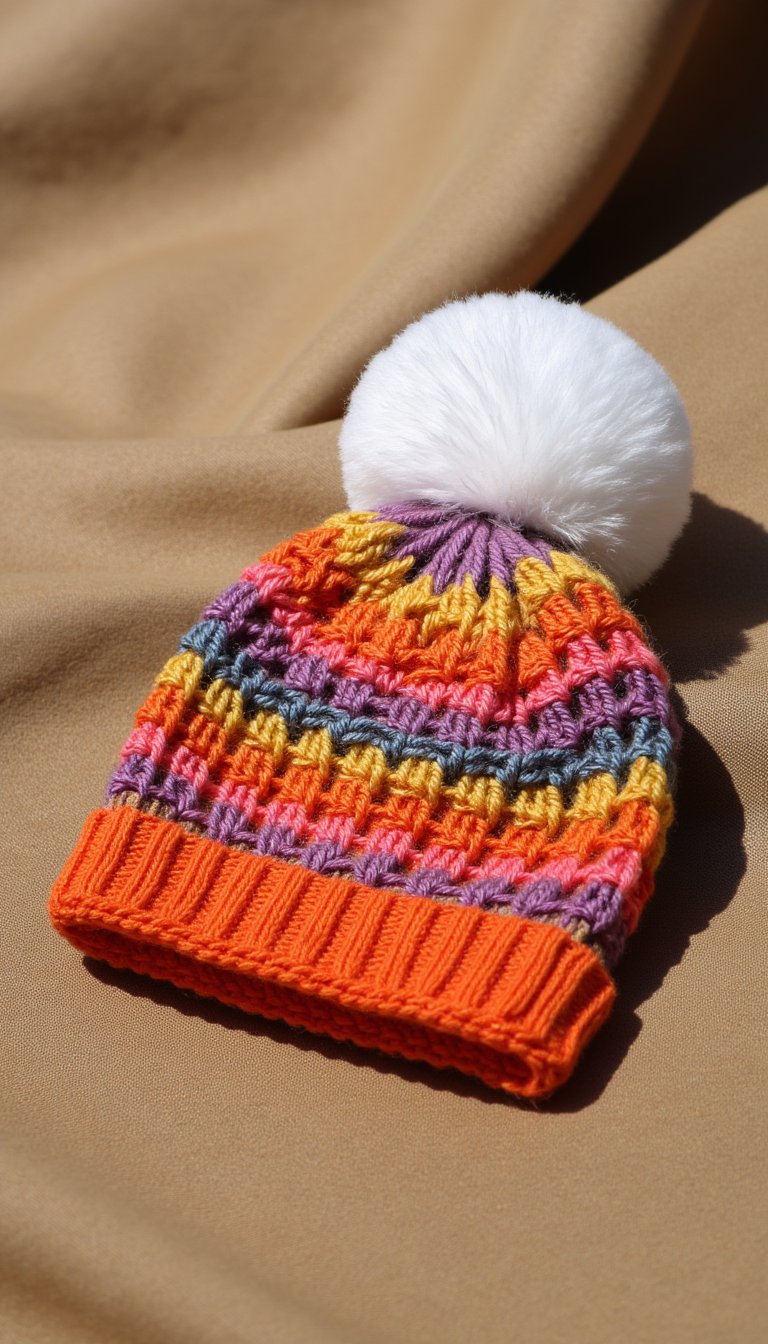 13. Quick Pom-Pom Beanie