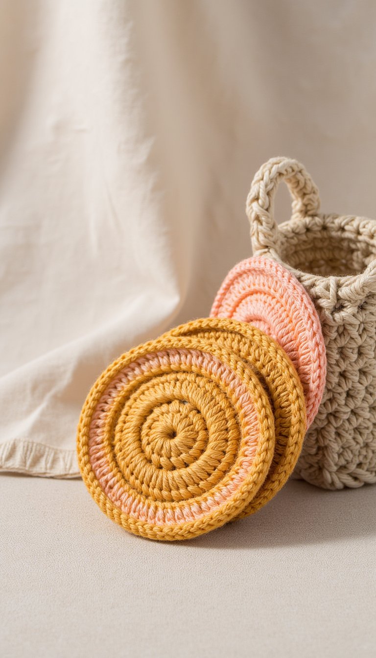 14. Crochet Coasters... That Hang!