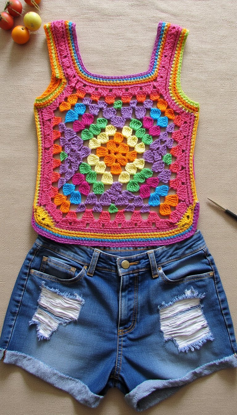 22. Granny Square Tank Top