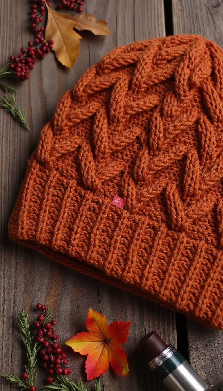 3. Cable-Knit Inspired Beanie