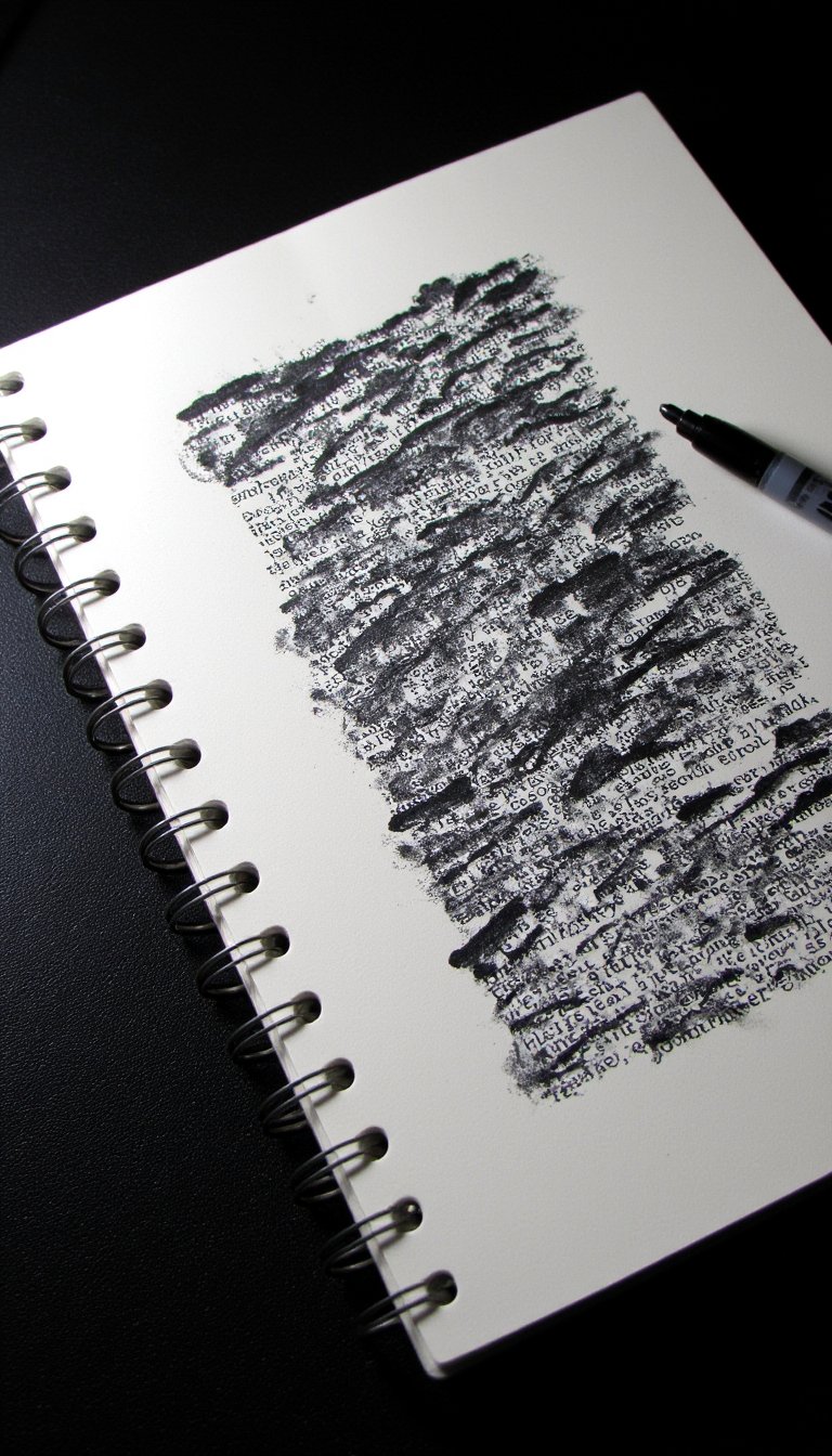 4. The Blackout Poetry Found Page