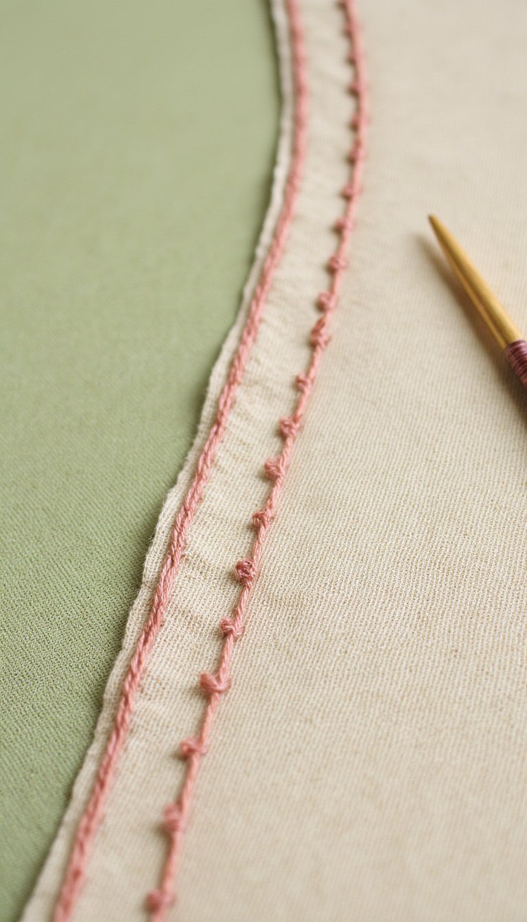 7. Hand-Stitched Fabric Borders