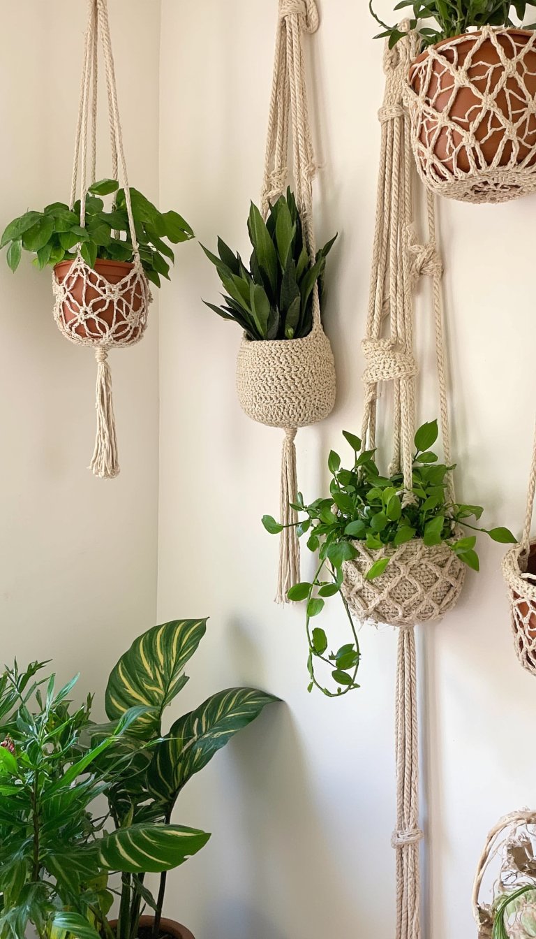 2. Cascading Wall Plant Hangers