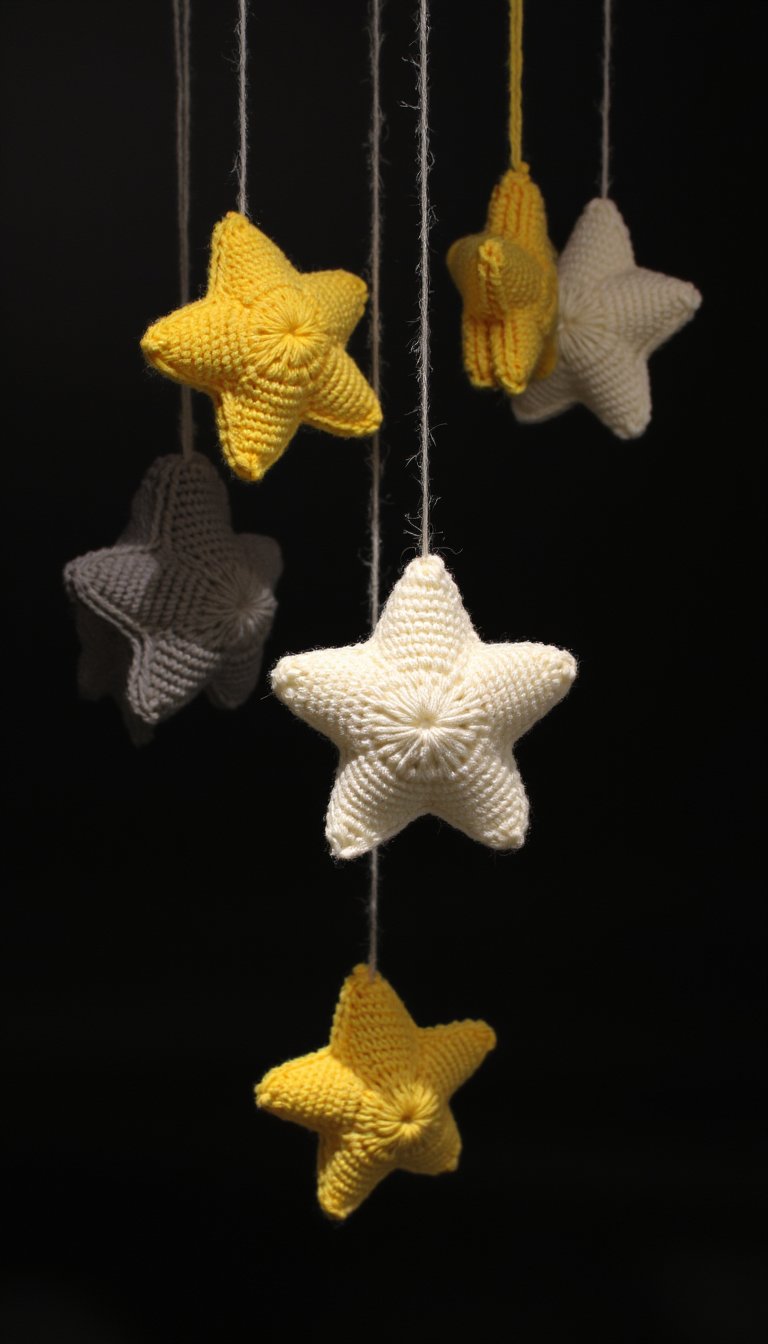 9. A Canopy of Crochet Stars for a Nursery