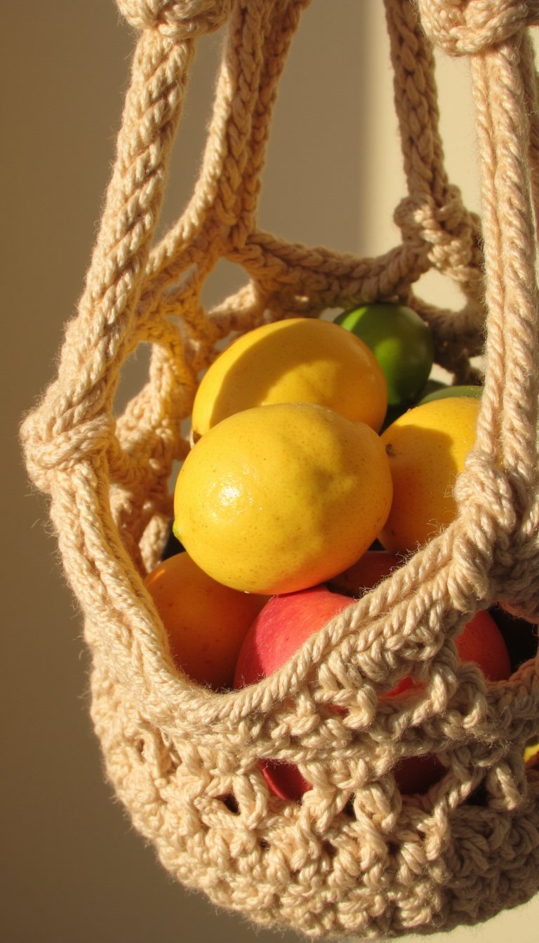 1. Crochet a Hanging Fruit Basket