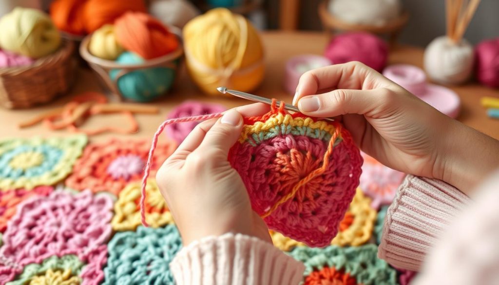 Connecting Crochet Squares Whip Stitch Technique