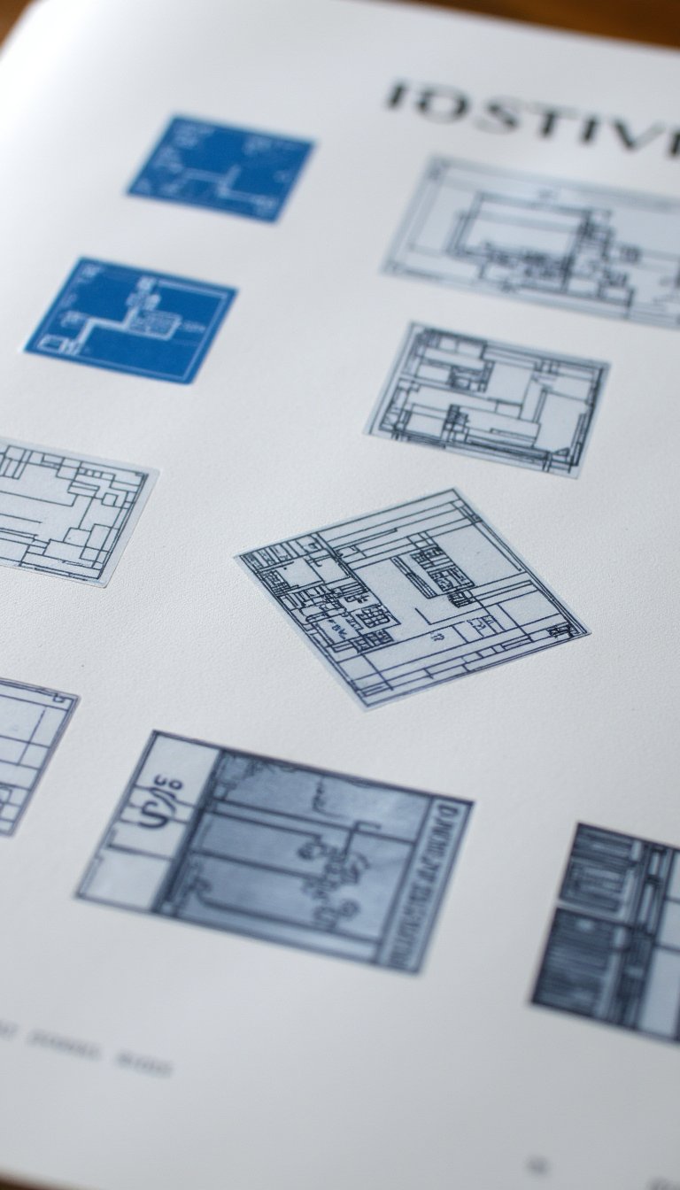 14. Architectural & Blueprint Detail Stickers
