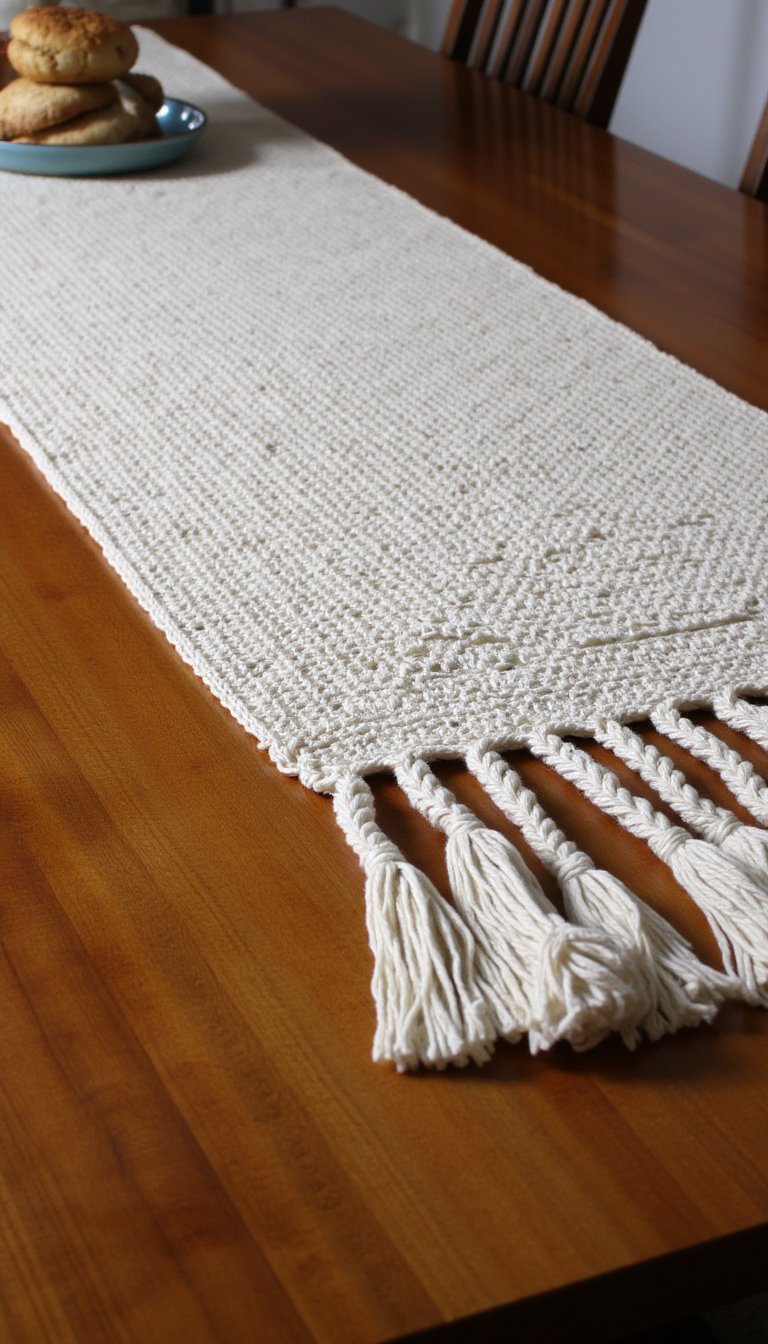 23. Modern Table Runner with Fringe