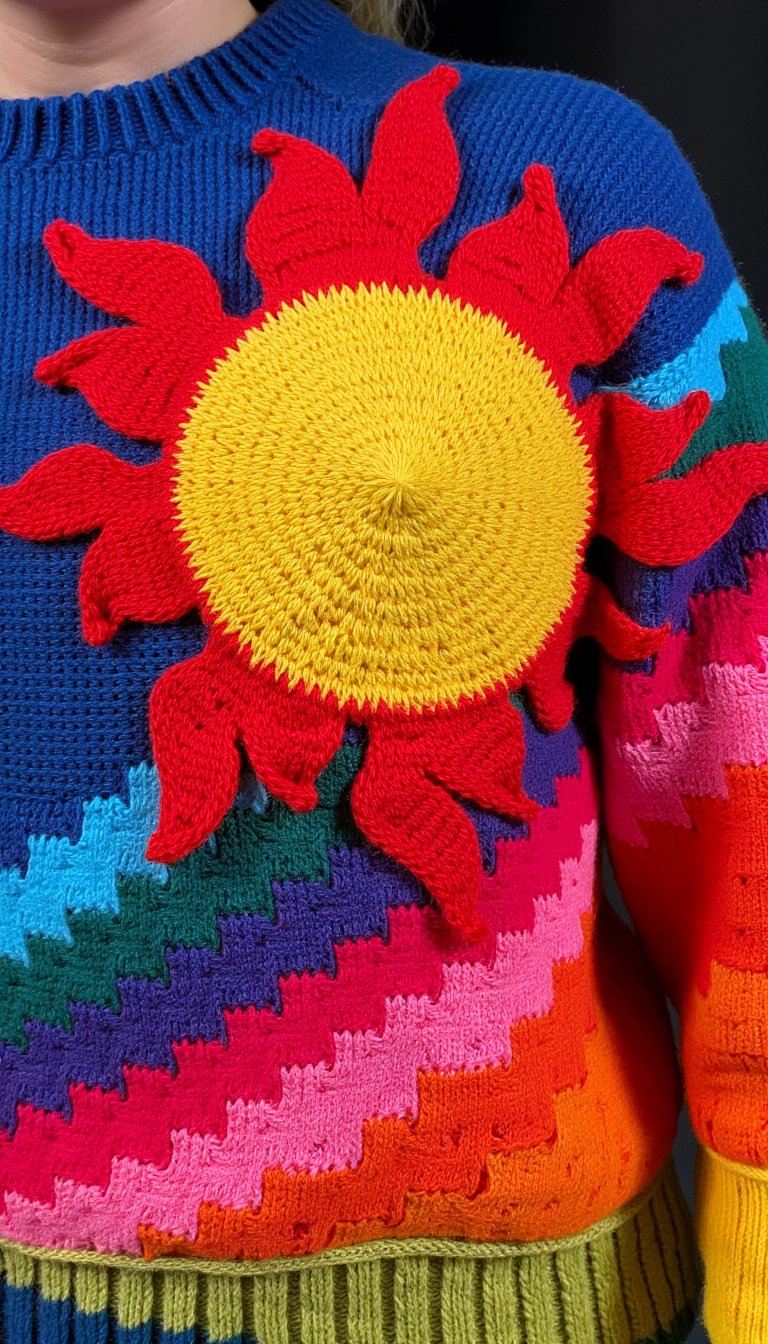 22. The Colorful Intarsia Graphic Sweater